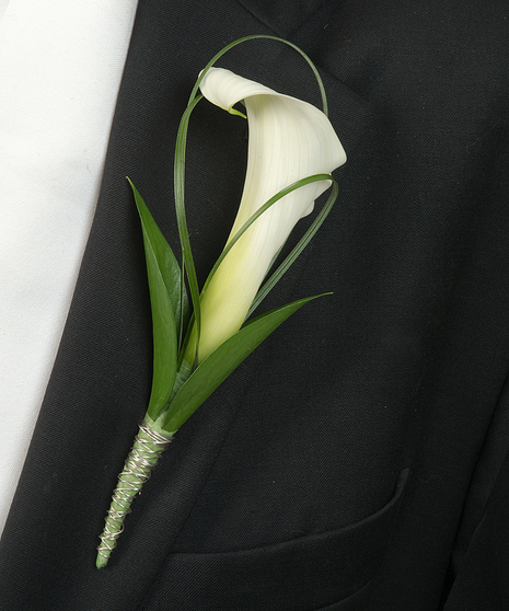 White Calla Lily Boutonniere