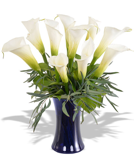 Walter Knoll Florist Cobalt Callas Bouquet